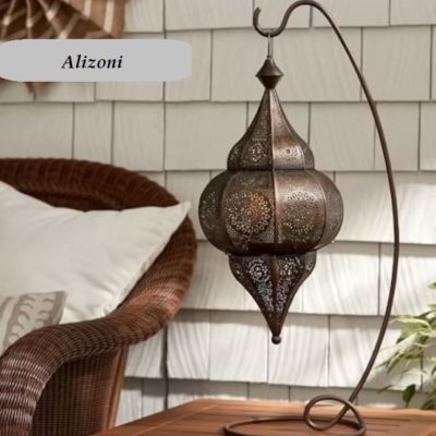 Antique Moroccan Candle Table Lamp