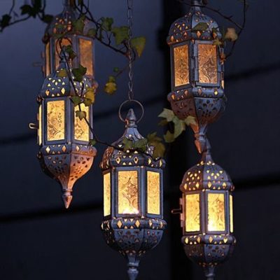 Moroccan Hollow Hanging Lantern Candle Holder