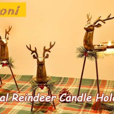 3Pcs Metal Reindeer Candle Holders