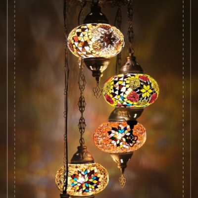 5 Globes Moroccan Chandelier