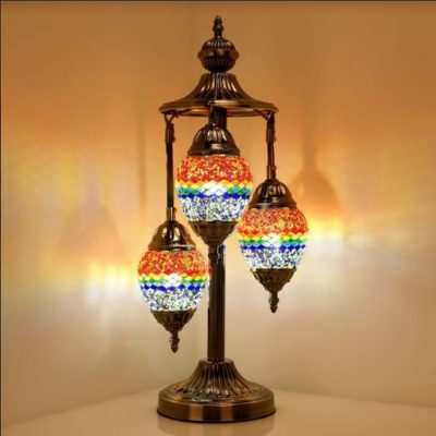 3-Globe Egg-Shaped Mosaic Lamp