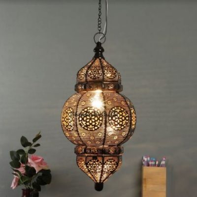 Antique Moroccan Golden Hanging Light