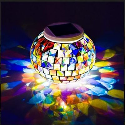 Color-Changing Solar Mosaic Glass Globe