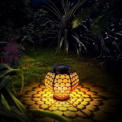Flower-Design Solar-Powered Garden Lantern