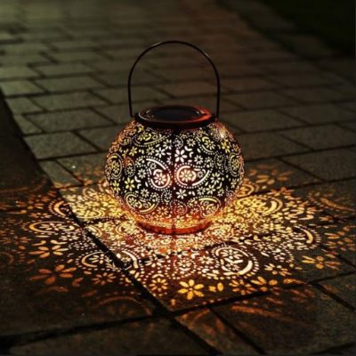 Flowery Retro Solar Decor Lantern