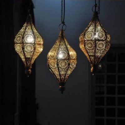 Golden Moroccan Pendant Light
