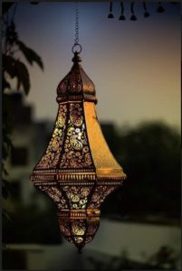 Handcrafted Black/Golden Moroccan Ceiling Light