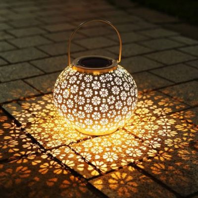 Lovely Flower-Pattern Solar Lantern
