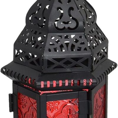 Moroccan Creation Red Candle Lantern
