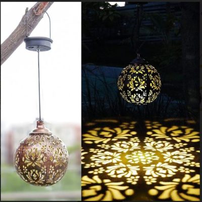 Round Moroccan Solar Decorative Lantern