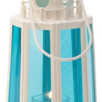 Handmade Lighthouse Candle Lamp in Ocean Blue