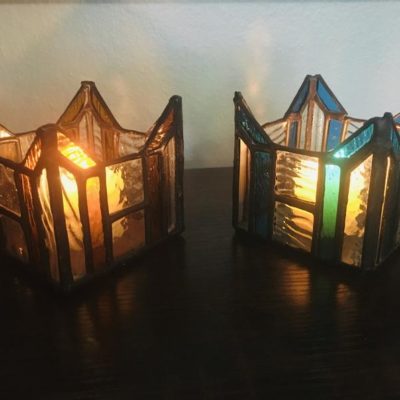 Handmade Stained Glass Candle Holder Decor