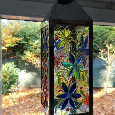 Flower Design Glass Tea-Light Holder