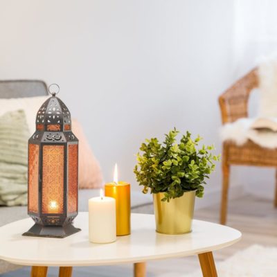 Amber Glass Moroccan Hanging Lantern