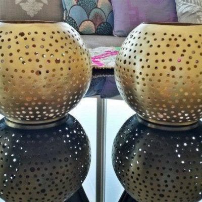 2 PC Moroccan Metal Candle Holders