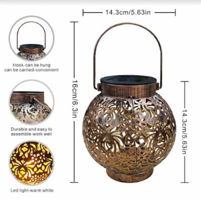 2 Pack Floral Hollowed-Out Solar Light