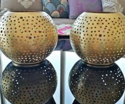 2 PC Moroccan Metal Candle Holders