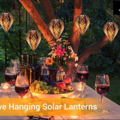 2 Pcs Decorative Retro Solar Garden Lantern