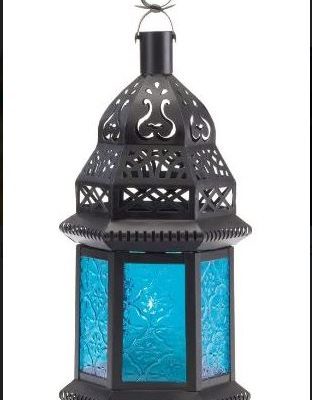 Blue Glass Decorative Candle Lantern – Mini