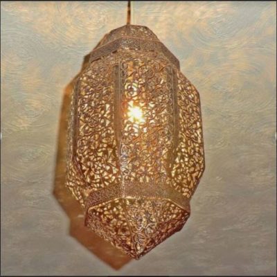 Copper Moroccan Light-Penetrating Pendant Light