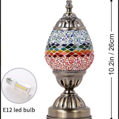 Egg-Shaped Moroccan Mosaic Glass Lamp