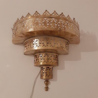 Moroccan Brass Night Light Wall Sconce