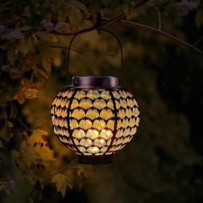 Flower-Design Solar-Powered Garden Lantern