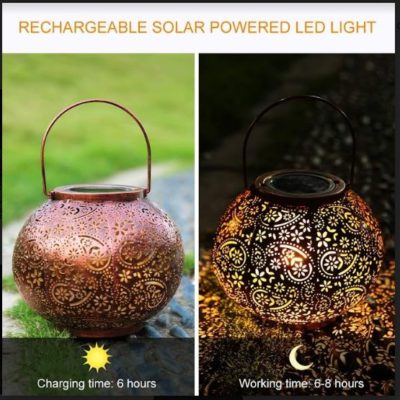 Flowery Retro Solar Decor Lantern
