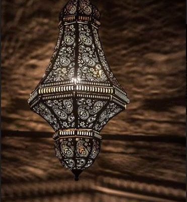 Handcrafted Black/Golden Moroccan Ceiling Light