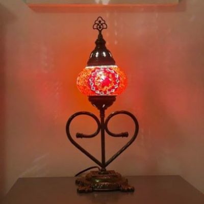 Heart Design Moroccan Table Lamp