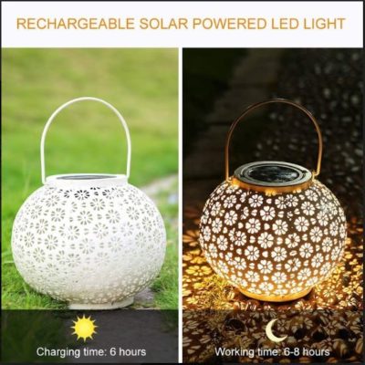 Lovely Flower-Pattern Solar Lantern