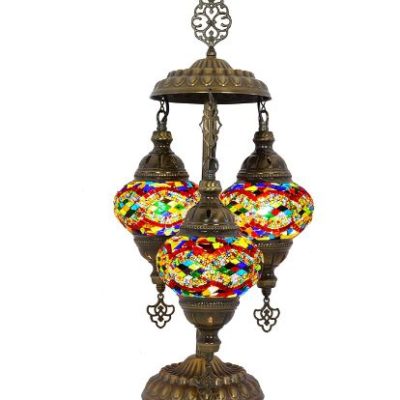 3 Multicolor Mosaic Globe Table Light