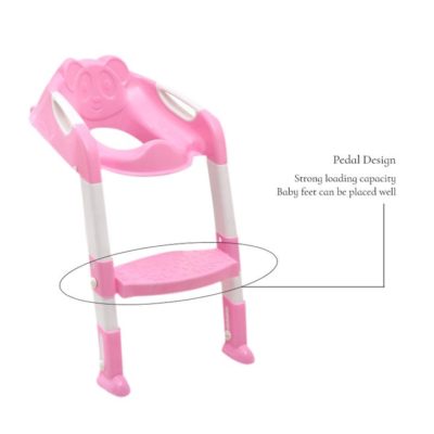 Baby Toilet Trainer Safety Seat Chair Step with Adjustable Ladder