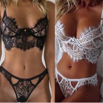 Lace bra and br...