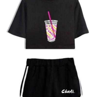 Charli D’Amelio T-Shirts Beach Shorts Set