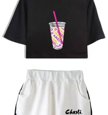 Charli D’Amelio T Shirts Beach Shorts Set