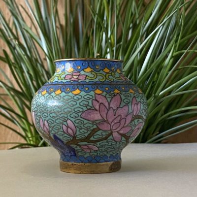 Chinese Vintage Cloisonné Floral Vase 6.6 cm