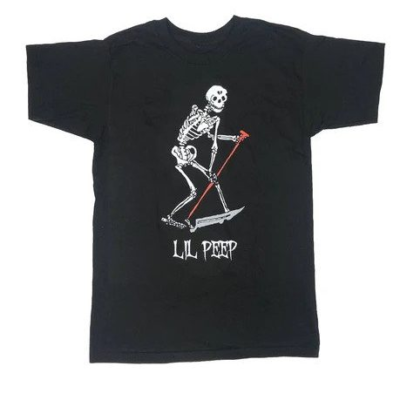 Lil Peep Black Skeleton Shirt