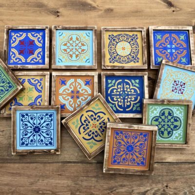 Moroccan Tile Wall Art Wood Design