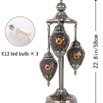 3-Globe Mosaic Glass Table Lamp