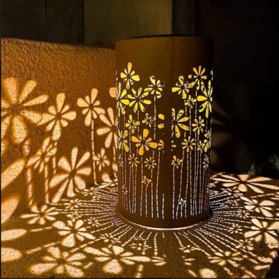 Floral-Design Solar-Powered Lantern (Set of 2)