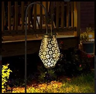 Flower-Pattern Solar Garden Lantern