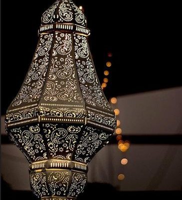Handcrafted Black/Golden Moroccan Ceiling Light