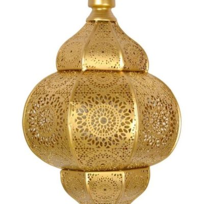 Vintage Moroccan Golden Hanging Lantern