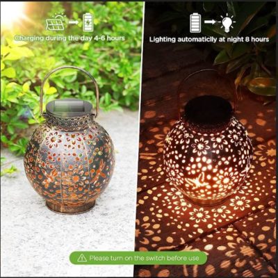 Bronze Solar Decorative Lantern (Set of 2)