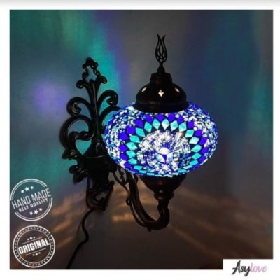 Handmade Stained Glass Mosaic Wall Lamp