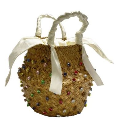 Handmade Fashion Crystal Woven Basket Bag