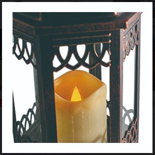Bronze Moroccan Decorative Solar Lantern (Set of 2)