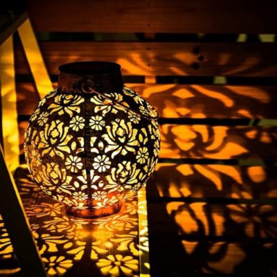 Globe-shaped Floral Solar Lantern