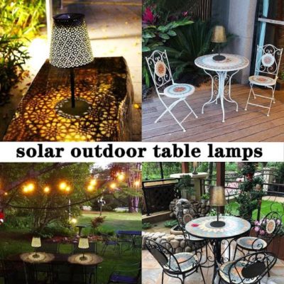 Hollowed-out Design Solar Table Lamp